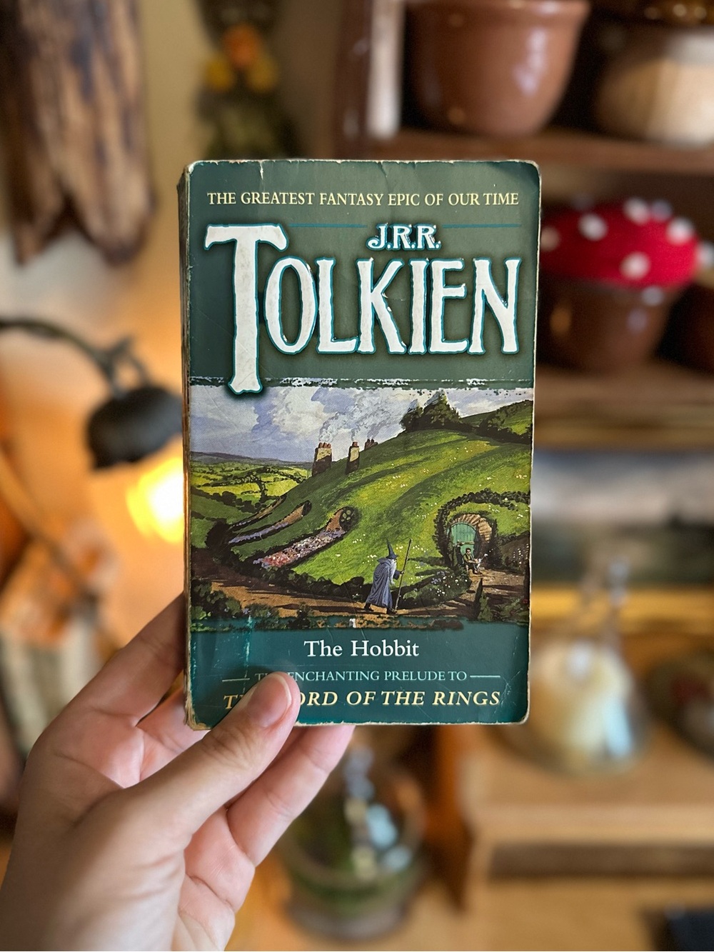 Green Vintage 1996 Paperback The Hobbit by JRR Tolkien